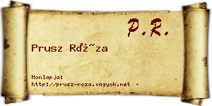 Prusz Róza névjegykártya